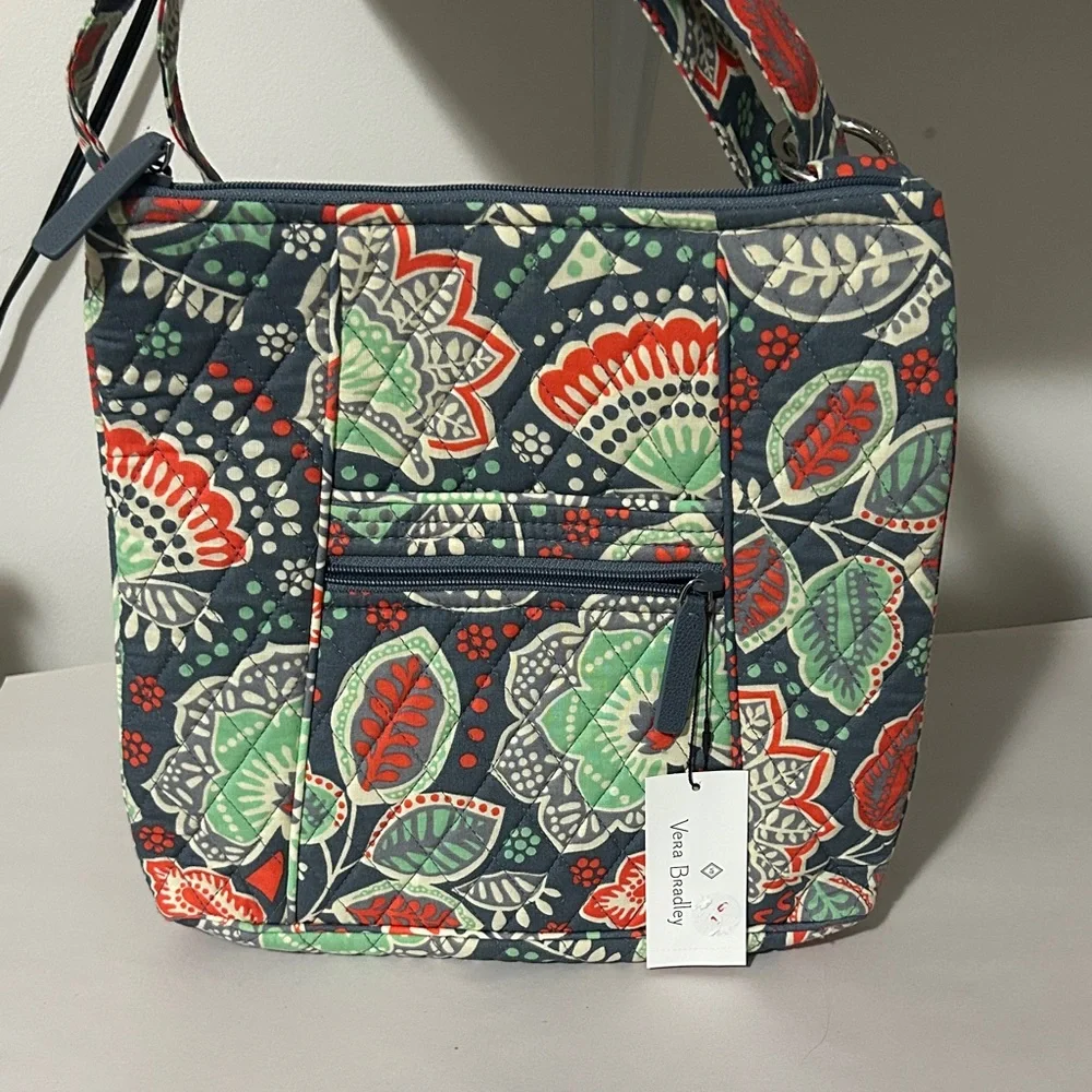 Vera Bradley Navy and Red‎ Floral Hipster Shoulder Bag
